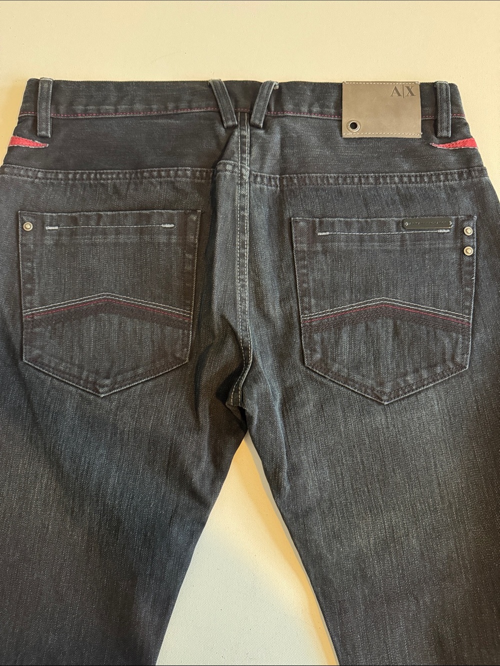 A/X Armani Exchange Men’s Navy Slim Jeans with Subtle Red Trim